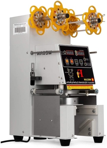 VEVOR 95MMQZDFKJ-WHITE1V1 White Fully Automatic Sealing 500~650 H Cup Machine Digital Control LCD Panel for Bubble Milk Tea Coffee Smoothies Sealer. Appears New - Lot 25