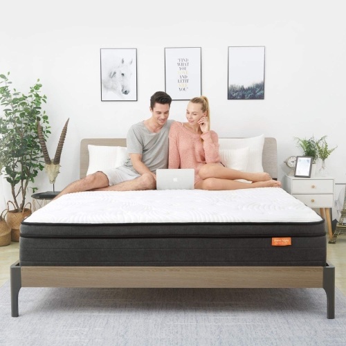 Sweetnight Twilight King Size 10" Mattress in a Box, PillowTop Memory Foam & Inner Springs Hybrid - Appears New, Frame Not Included - Lot 31