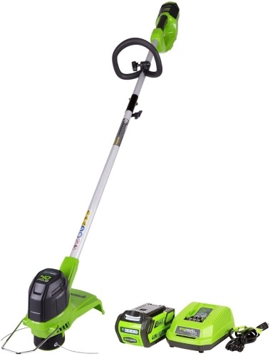 Greenworks G-MAX 40V 12" Front Mount String Trimmer with 2Ah Battery and Charger, 2101602 - New   - Lot 54