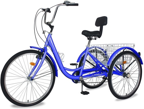 Adult 7 Speed Tricycle with Large Basket, Blue - Appears New  - Lot 68
