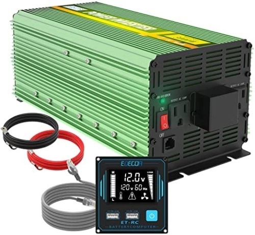 EDECOA 3000 Watt Power Inverter DC 12V to AC 110V 120V with LCD and Dual USB Romte Controller - New  - Lot 111