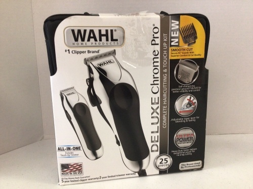 WAHL Deluxe Chrome Pro 25 Piece Clipper Set, E-Comerce Return, Untested - Lot 163