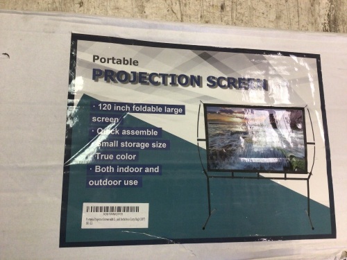 Projector Screen with Stand, 120 inch Outdoor Movie Screen, New in Box - Lot 165
