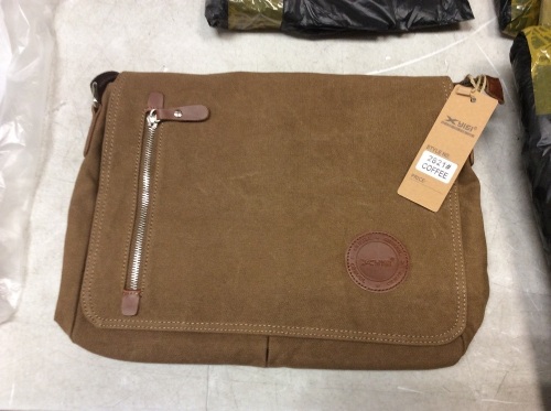 Lot of (8) Canvas Satchel Messenger Bags, Coffee - New - Lot 258