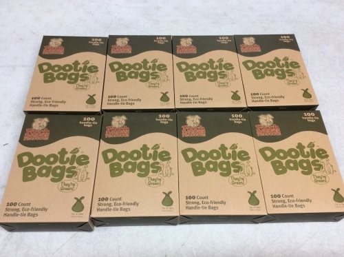 Lot of (8) GoGo Stik Dootie Bags Large Dog Waste Bags with Tie Handles, 100 ct - New - Lot 280