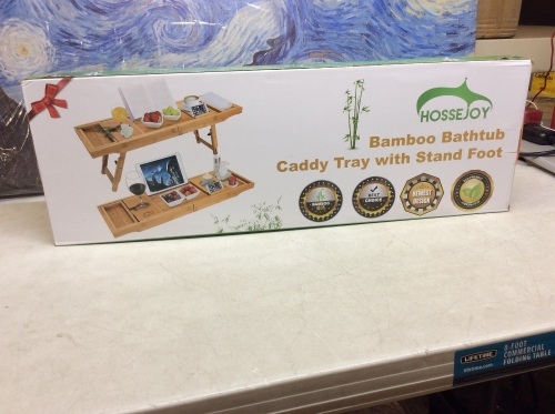 Bamboo Bathtub Caddy Tray with Feet - Appears New  - Lot 289