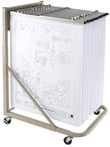 Brookside Design MRWH Heavy Duty Mobile Blueprint Storage Rack with 12 Pivot Brackets - Appears New   - Lot 293