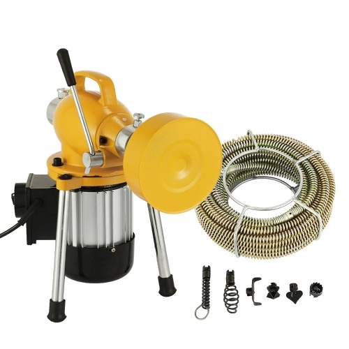 VEVOR 3/4"-4" Sectional Pipe Drain Cleaning Machine with 66' x 2/3'' Galvanize Cable Heavy Duty 400PRM - E-Comm Return, Powers On Not Tested Further  - Lot 316