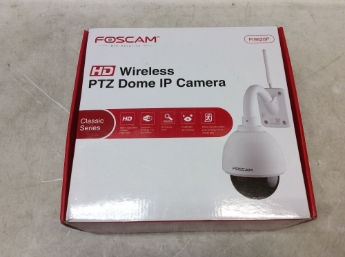 Foscam FI9828P 1280x960p Weatherproof Wifi Outdoor Security Camera with 3x Optical Zoom, Pan and Tilt, Night Vision, Motion Detection, and Smart Phone Connectivity, White - Appears New  - Lot 324