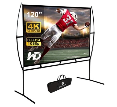 Projector Screen with Stand 120 inch, Outdoor Projector screen, New in Box - Lot 401