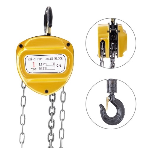 1 Ton Manual Chain Hoist with 360 Swivel Safety Hook - Appears New - Lot 513