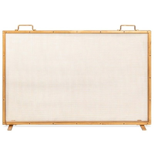 Single Panel Handcrafted Steel Mesh Fireplace Screen w/ Handles, 38x27in - E-Comm Return, Appears New - Lot 517