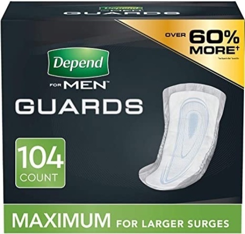 Lot of (3) Depend for Men Incontinence Guards, Maximum Absorbency, 104 ct - New - Lot 519