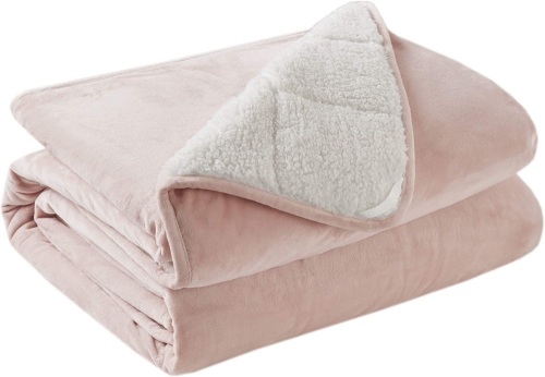 Degrees of Comfort Sherpa Weighted Blanket 48x72 Blush 12 LBS - E-Comm Return, Appears New   - Lot 590