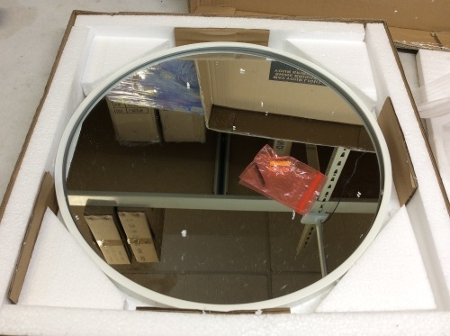18" Round Metal Framed Wall Mirror - Appears New  - Lot 612