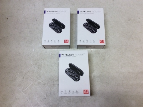 Lot of (3) True Wireless Smart Earbuds with Touch Control - Appear New - Lot 701