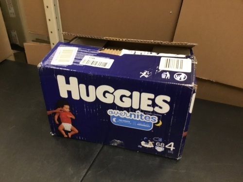 Huggies Overnites Baby Diapers, Size 4, 68 ct - Appears New  - Lot 782