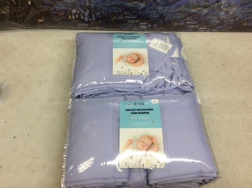 Lot of (2) Deluxe Microfiber Crib Bumper Sets - Appear New - Lot 853