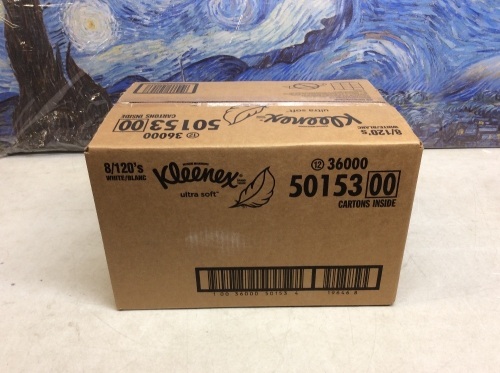 Kleenex Ultra Soft Facial Tissues, 8 Flat Boxes, 120 Tissues per Box - New  - Lot 855
