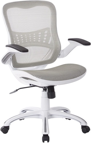 Office Star Riley Manager's Chair, Mesh Back & Seat, 2-to-1 Synchro & Lumbar Support, White - Appears New   - Lot 893