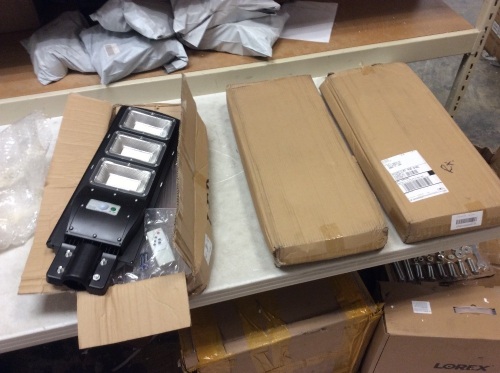 Lot of (3) Outdoor Solar LED Street Lamps - E-Comm Returns, Unknown Condition  - Lot 1021