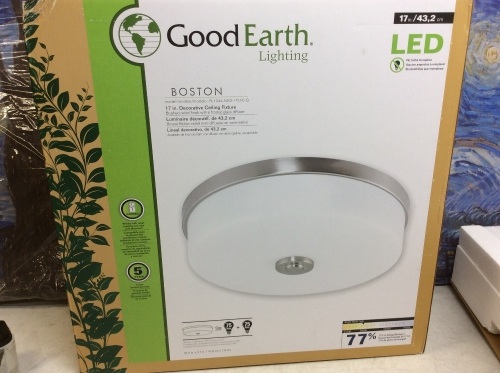 Good Earth Lighting Boston 17" Led Flush Mount - Appears New   - Lot 1034
