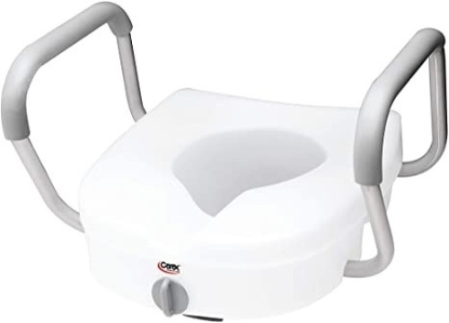 Carex E-Z Lock Raised Toilet Seat with Handles - Appears New  - Lot 1055