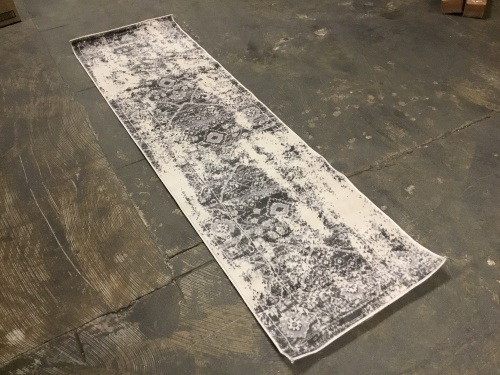 Distressed Oriental Border Runner Rug 2' x 7' - Appears New  - Lot 1079