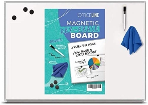 Officeline Magnetic Dry Erase White Board - Appears New  - Lot 1120