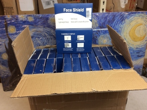 Case of (44) OUBA 10 Pack Glasses Style Visor Transparent Anti-Fog Layer - New   - Lot 1206
