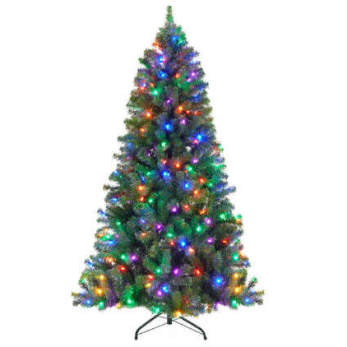 Pre-Lit Artificial Spruce Christmas Tree w/ Multicolored Lights - Lot 434