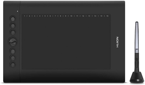 HUION H610 Pro V2 Graphic Drawing Tablet Android Supported Pen Tablet Tilt Function Battery-Free Stylus 8192 Pen Pressure with 8 Express Keys - Lot 516
