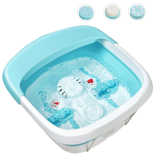 Heated Foot Spa Bath Massager Collapsible Design Green - Lot 1414