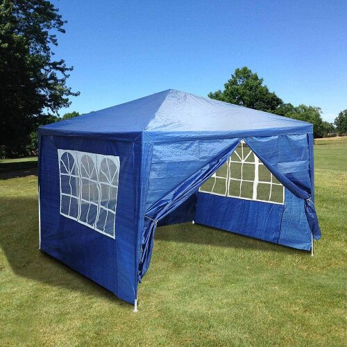 Outdoor Wedding Party Patio Enclosed Canopy Tent w/ 4 Removable Side Walls Canopy for Fetes Event - Lot 2863