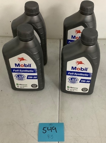 Case of (4) 1 QT. Mobil Full Synthetic 5W-30 Motor Oil - Lot 549