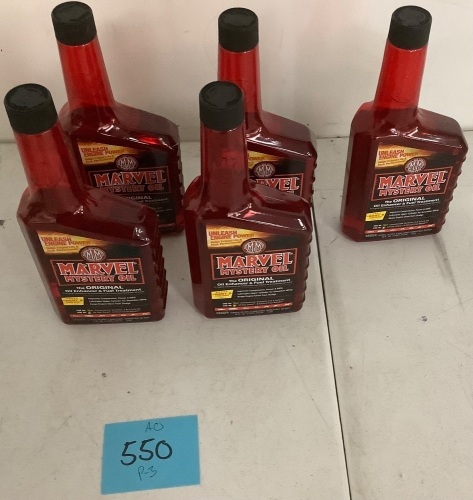 Case of (5) 1-Pint Marvel Mystery Oil, Oil Enhancer & Fuel Treatment - Lot 550