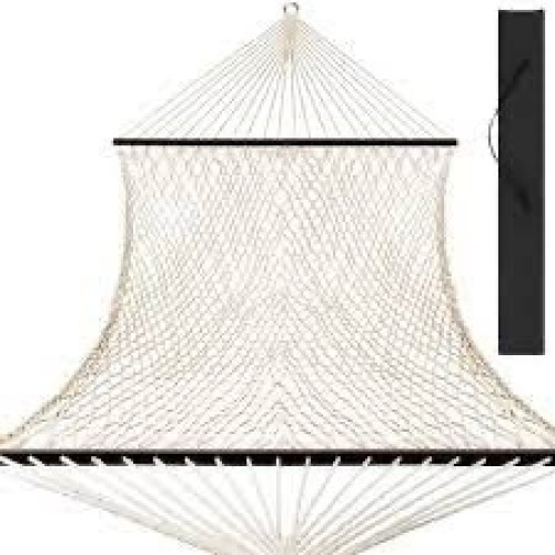 Cotton Rope 2-Person Double Hammock w/ Spreader Bars, Carrying Case - Lot 591