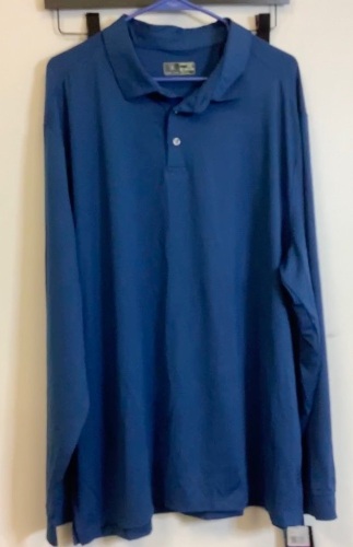 PGA Tour Mens Long Sleeve Polo, XXL, New