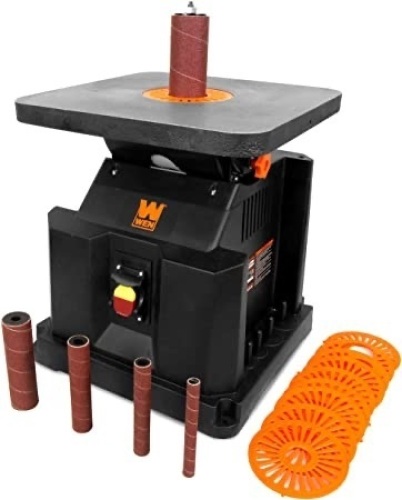 WEN AT6535 3.5-Amp Oscillating Spindle Sander with Extra Large Beveling Table Top   - Lot 90