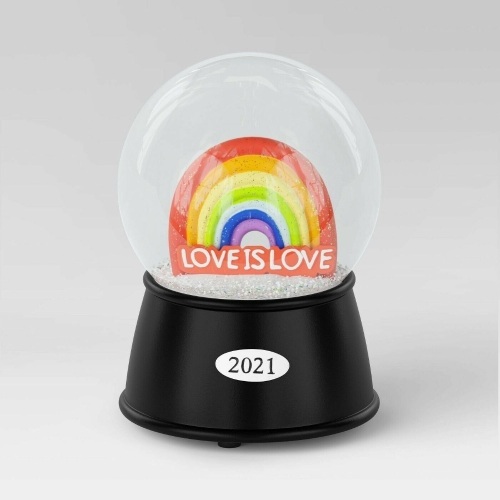 Box of 2 with (4) Sets of 2021 Pride Love is Love Musical Snowglobe Water Globe Xmas Holiday  - Lot 268