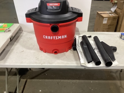 16 Gal.* 6.5 Peak HP** Heavy-Duty Wet/Dry Vac with Attachments , used - Lot 382