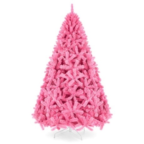 Pink Artificial Fir Christmas Tree w/ Foldable Stand, 7.5ft  - Lot 458