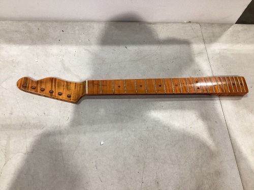 Lot of (10) Roasted flame maple electric guitar neck TL 1 piece Canada maple wood 21 frets TL neck with middle line tele neck  - Lot 675