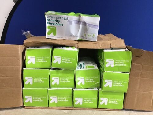 Case of (12) Press and Seal Security Envelopes 4" x 9.5" White, 150 ct - Lot 772