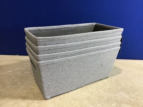 Lot of (4) Small Fabric Tapered Bins - Lot 780