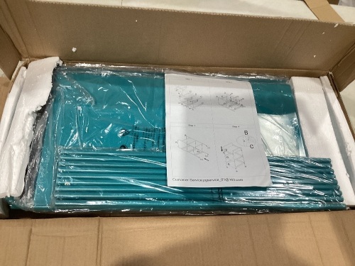 Turquoise 3-Tier Metal Storage Rack Cart - Lot 784