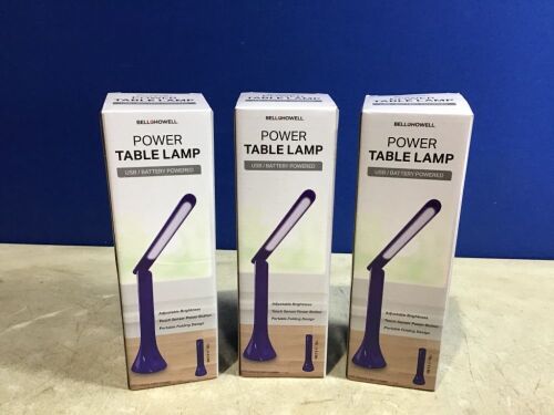 Lot of (3) USB/Battery Powered Small Table Lamps  - Lot 820