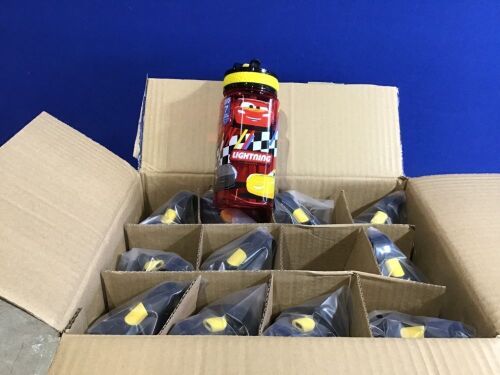 Case of (12) Disney Cars Lightning McQueen Water Bottles - Lot 1115