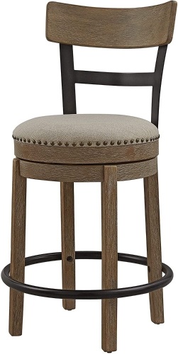 Ball & Cast Swivel Counter Height Barstool 24 Inch Seat Height Light Brown - Lot 1168
