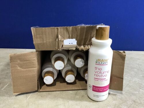 Case of (6) Raw Sugar Volume Revive Conditioner Strawberry + White Tea + Nettle - 18 fl oz - Lot 1177